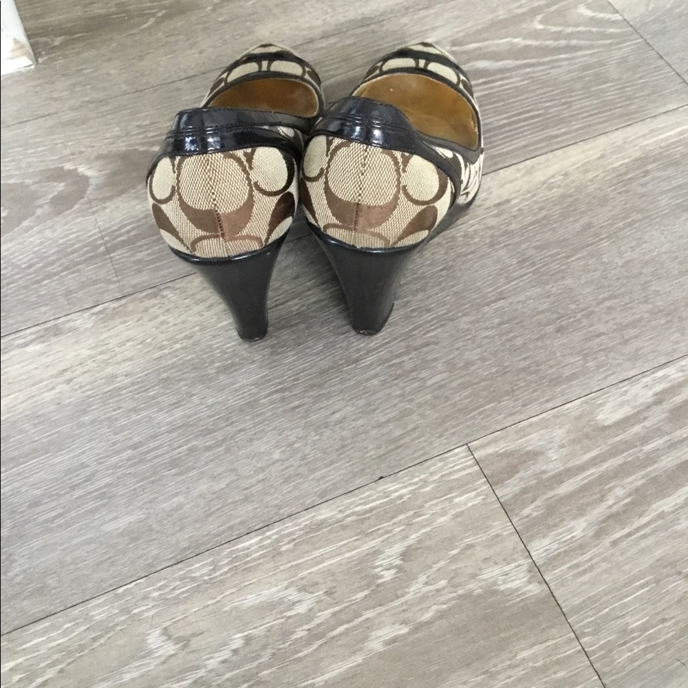 coach Brown Wedge Shoes Size 7.5B $40 - Picture 12 of 13